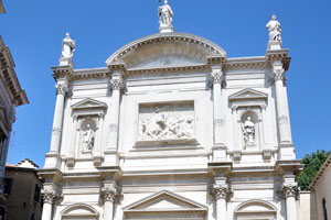 The facade of the church of San Rocco dates from 1765 to 1771