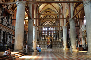 The interior of the church of Frari