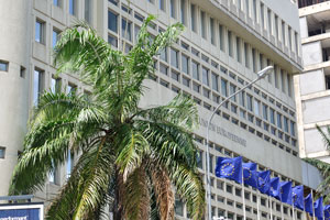 The building of European Union is located near the Ivotel hotel