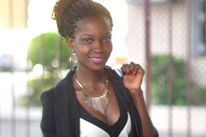 A ravishing young Ivorian woman is slim and pretty