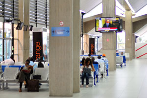 Departure hall is in the Port Bouet airport (IATA: ABJ, ICAO: DIAP)