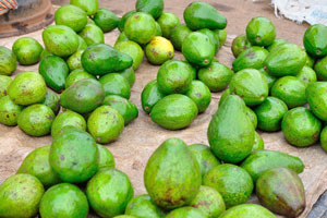 Avocados are at the market of Le Marché de Mô Faitai