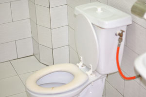 The hotel Nella: a flush toilet is in the bathroom