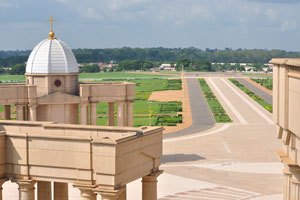 The Basilica of Our Lady of Peace has an area of 30000 square metres
