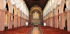 The interior of St. Mary's Cathedral Basilica in Bulawayo