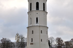 This is the bell tower of the Vilnius Cathedral