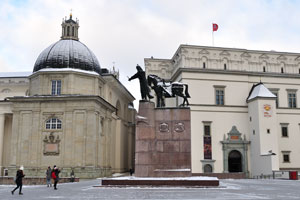 This is the monument to Grand Duke Gediminas
