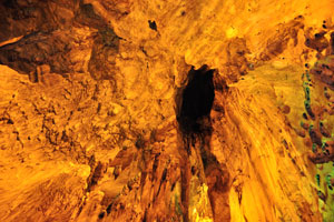 One of the deep holes inside the Ramayana cave