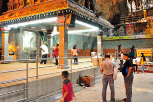 The Indian temple inside is quite small compared with the size of this cave