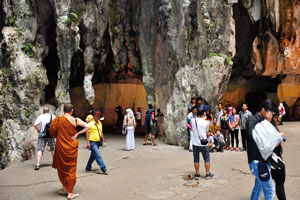 Cathedral Cave is the bigest one and has a very high ceiling and features ornate Hindu shrines