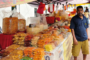 There are plenty of shops selling indian household decorations, food and drink, indian sweets, nuts