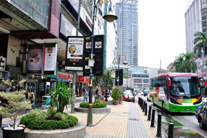 We are located on Jalan Bukit Bintang in front of the Babylon hotel