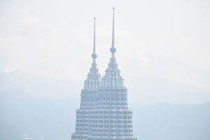 Two spires of Petronas Towers