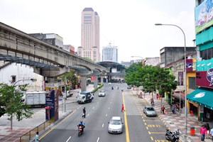 View of Chow Kit Monorail station from Jalan Tuanku Abdul Rahman