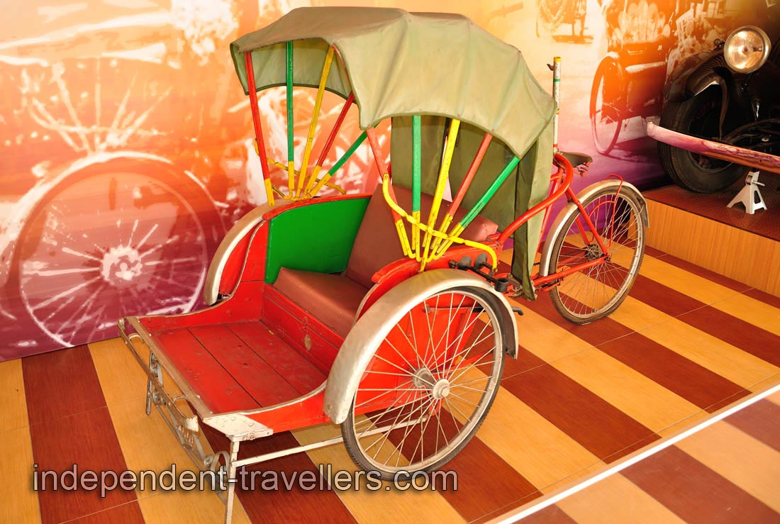 Trishaw on the display of the past transportation in Malaysia
