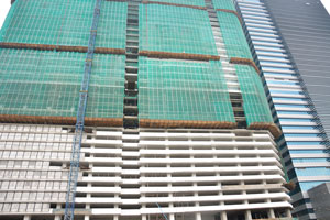 Construction of the skyscraper is in progress, and it is not far from the National museum