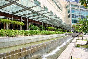 Long water fountain in Kuala Lumpur City Centre