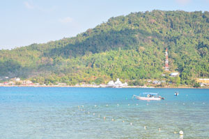 View of the Perhentian Kecil island from the Perhentian Besar island