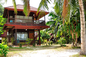 Two storey cottage of Coral View Island Resort has an air conditioning system on each storey
