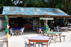 Taxi Point-N-Cafe on the Teluk Dalam beach