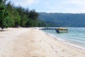 Teluk Dalam beach, known as the Flora Bay beach
