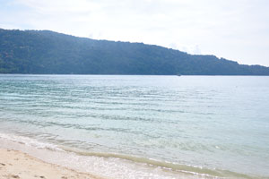 Teluk Dalam beach is the most southern beach on the Besar island