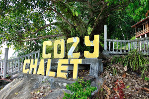 Huge signboard of Cozy Chalet