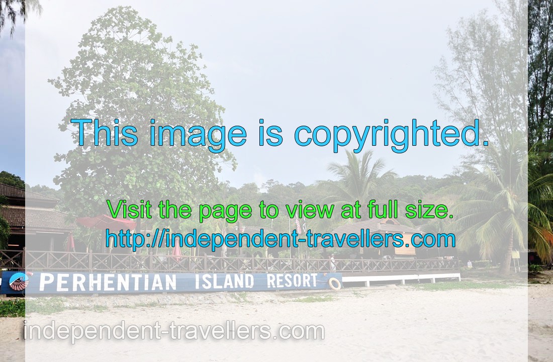 Huge inscription on the fence reads: “Perhentian Island Resort”