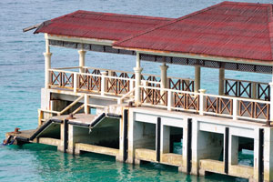 Close-up view of the pier at PIR beach