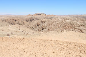 Kuiseb Canyon as seen from the viewpoint at the following geo coordinates: -23.30612, 15.78840