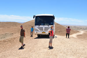 This bus brought a tourist group from Germany to Kuiseb Canyon