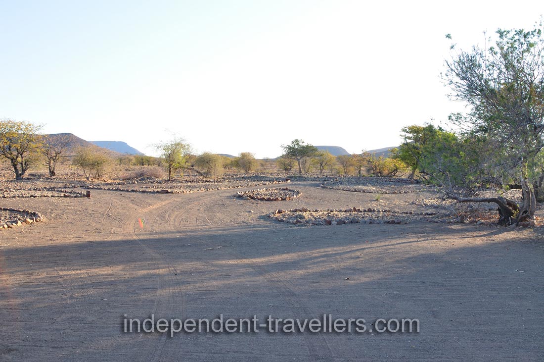 This is the entrance to the camping pitch which we rented at Palm Camp