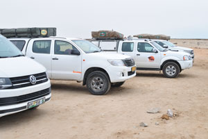 This is the parking lot at the Cape Cross Seal Reserve