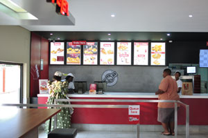 The menu of KFC Gobabis is on the wall