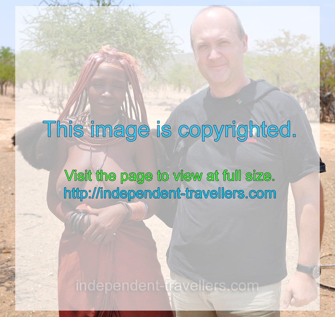 It is me standing with the beautiful Himba woman