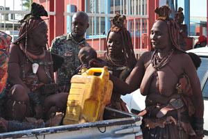Himba people just after visiting the Opuwo State Hospital