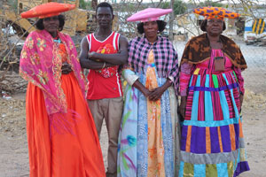 Herero people are at the evening promenade