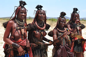 Himba girls asked us for water