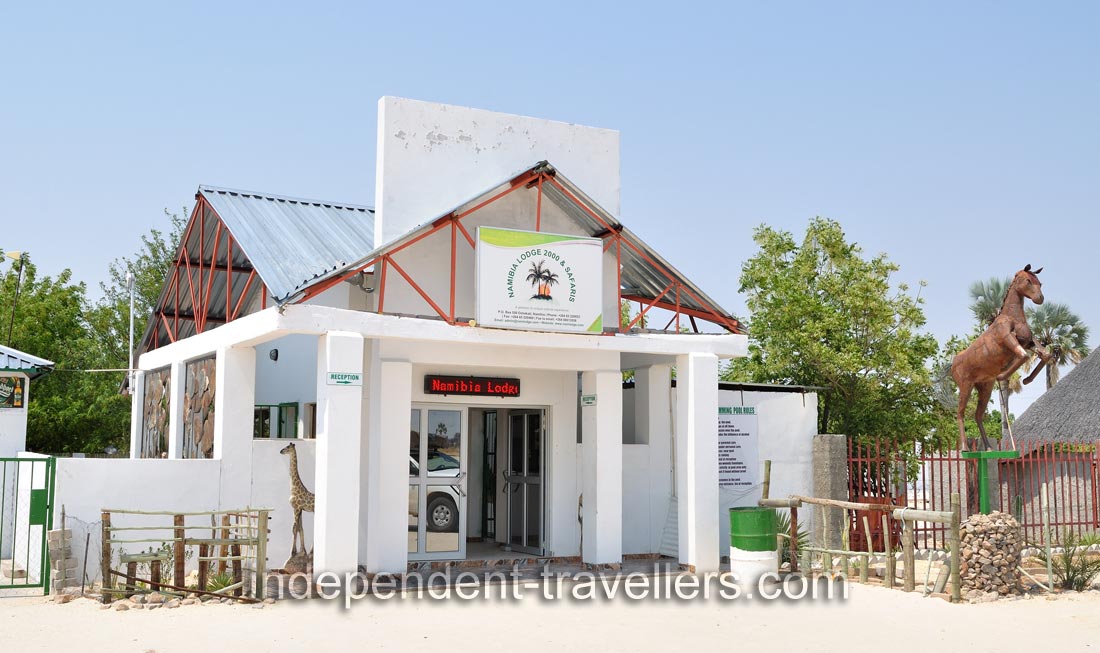 This is the entrance to the Namibia Lodge 2000 and Safaris
