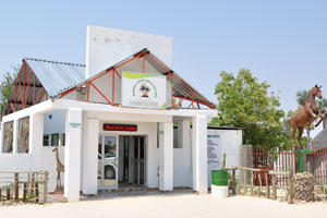 This is the entrance to the Namibia Lodge 2000 and Safaris