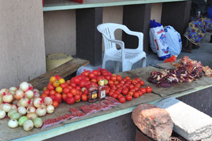 Tomatoes are for sale at Dr. Frans Aupa Indongo Open Market