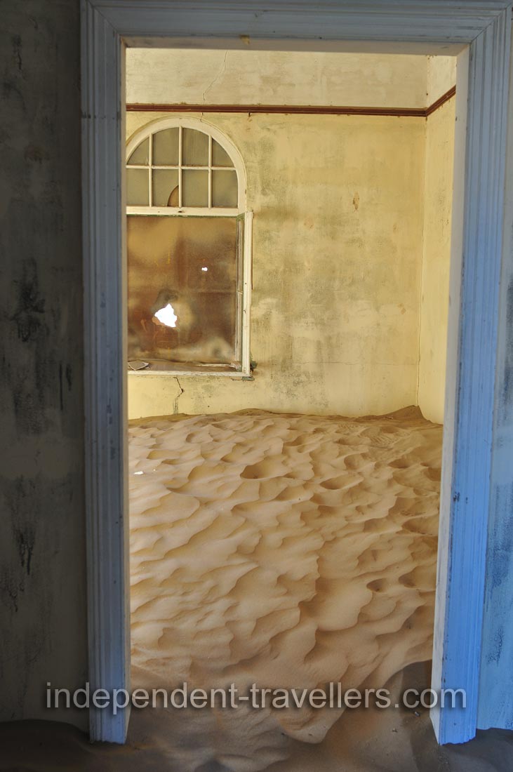 The desert is slowly taking Kolmanskop back