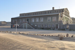Kolmanskop is located 10 kilometres inland from the port town of Lüderitz
