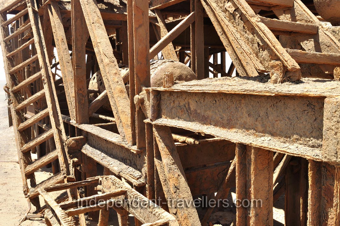 The collapsed oil drilling rig was abandoned in 1972