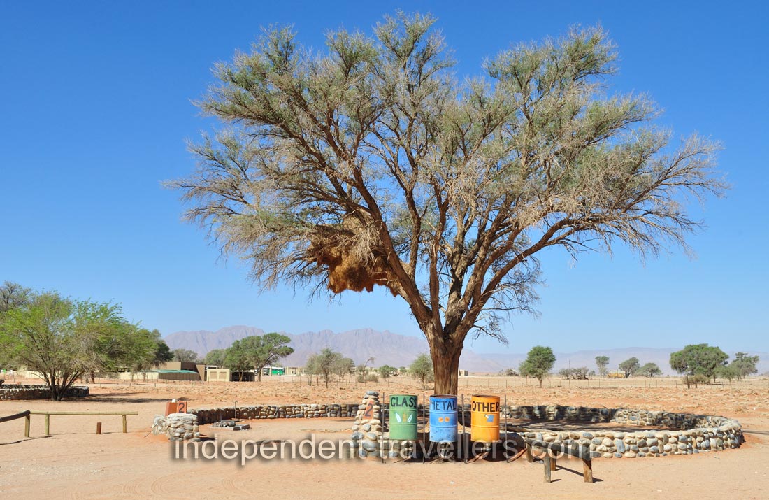 The camping pitch number 2 at Sesriem Campsite is equipped with electric power