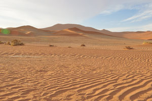 This is how the Sossusvlei area looks just before the sunset