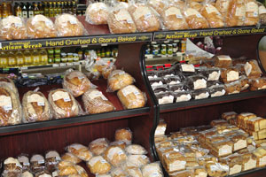 Handcrafted artisan bread is for sale in Spar grocery store