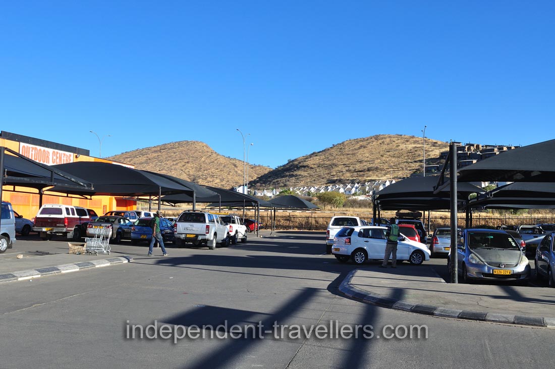 Low hills are seen from Metro Hyper parking lot
