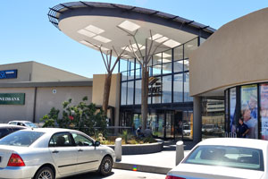This is the front view of “The Grove Mall of Namibia”