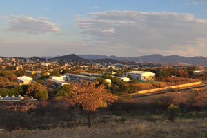 The city of Windhoek as seen from the Dorado scenic spot at sunset